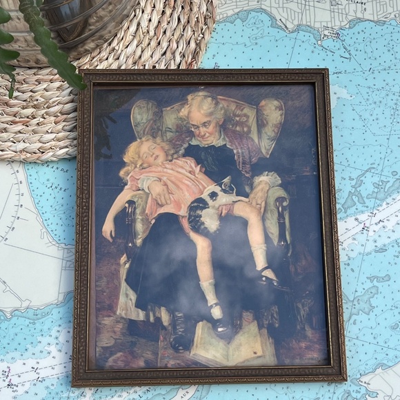 Vintage Grandma's Girl Normal Rockwell Framed Print - Picture 2 of 6